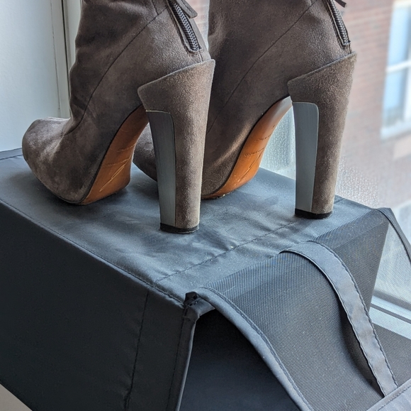 Brian Atwood 5" Platform Suede Booties - Picture 4 of 6